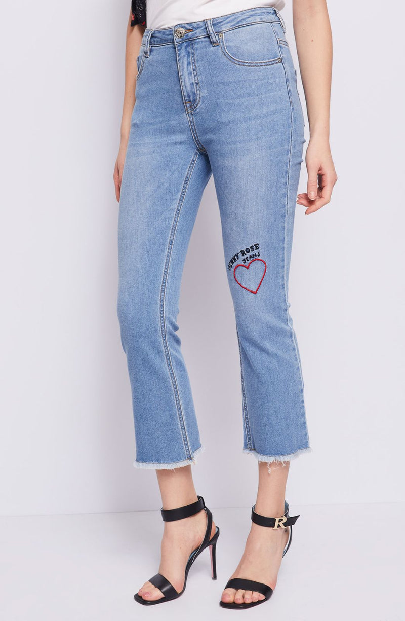 Jeans cropped corazón